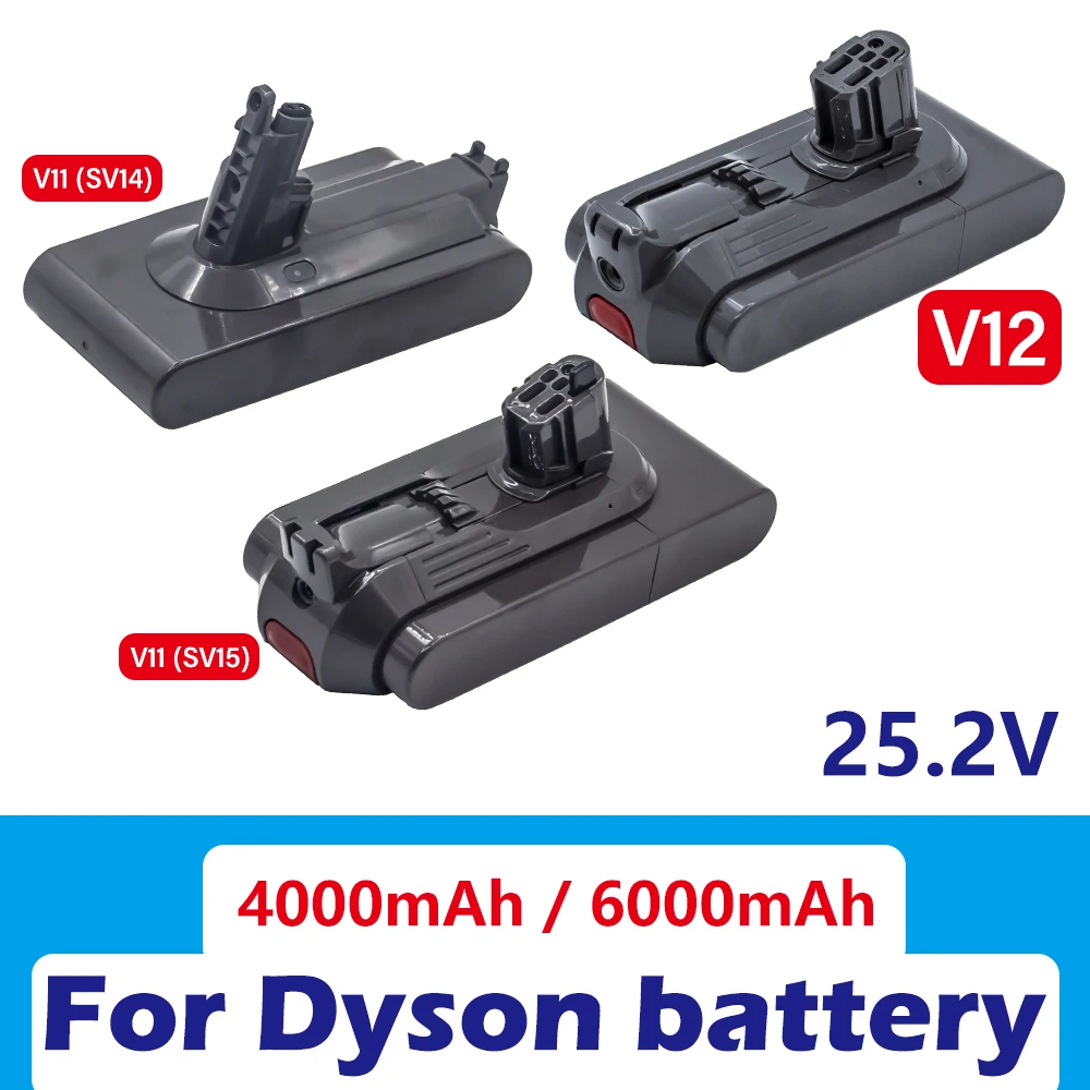 25.5V 6000mAh Battery For Dyson V12 Detect Slim Cordless V11 Absolute Extra V11 Absolute V11 Animal V11-SV14,V11-SV15 Battery