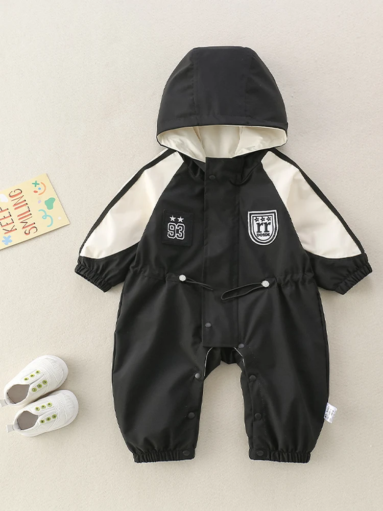 

Outdoor Casual Sle Baby Rer Spring Clothes New Long Sve Double Layer Hooded Jaet Boys Haome Cling Suit
