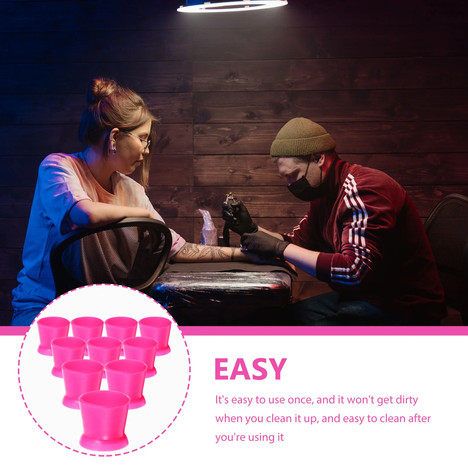 300 قطعة أكواب حبر الوشم أصحاب حبر الصباغ الصغيرة مع قواعد مستقرة لتخزين الوشم لوازم الوشم المهنية