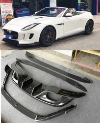 For Jaguar F TYPE 3.0 COUPE 2013-2019 Real Carbon Fiber Front Bumper Lip Rear Diffuser Side Skirt Spoiler Full Body Kit