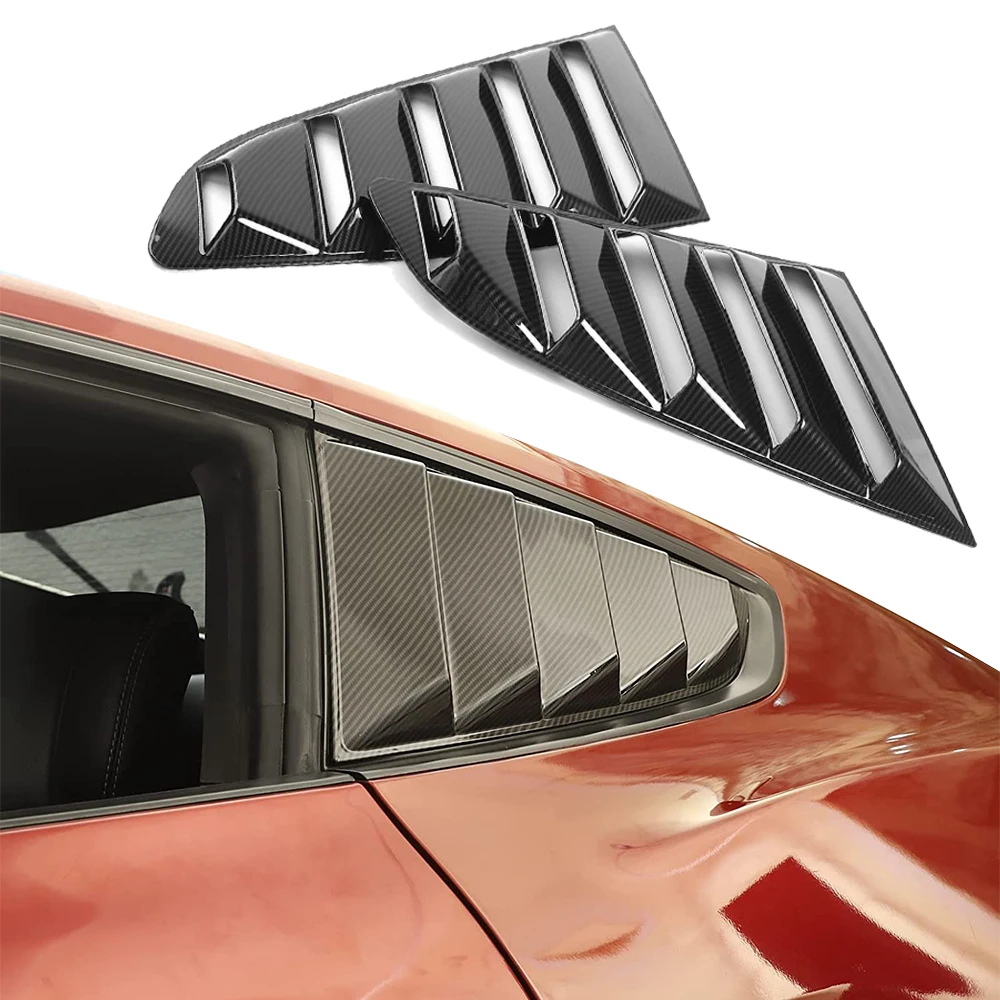 For Ford Mustang 2015 2016 2017 2018 2019-2023+ Rear Quarter Side Window Scoop Louvers Sun Shade Cover Wind Vent Air Deflector