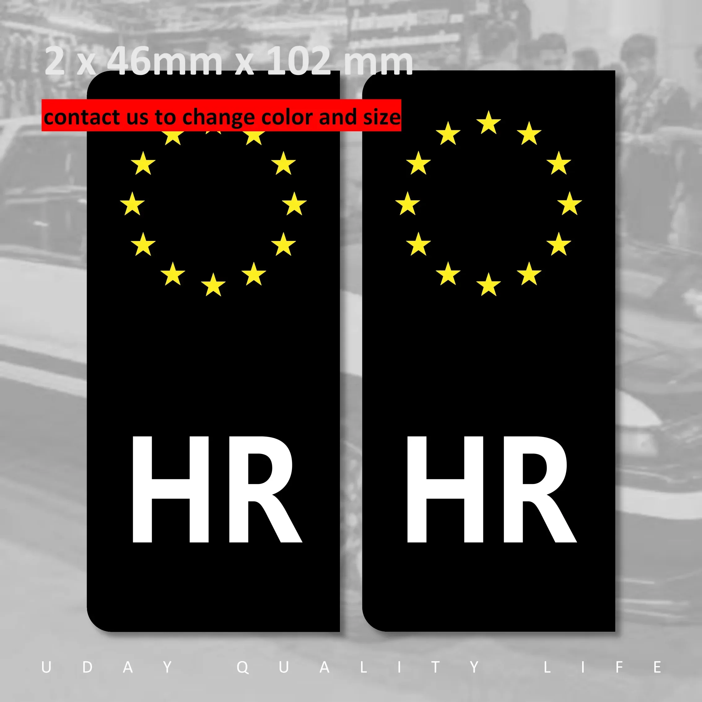 Croatia HR Car Number Plate EU coat of arms national flag Car Sticker Vinyl Waterproof Weatherproof Windshield Truck 07 Fsst