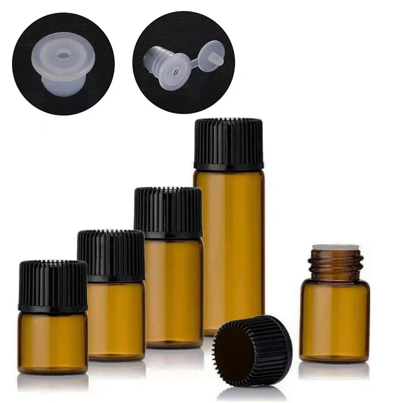 

100pcs/lot 1/2/3/5/ML Refillable Empty Dropper Essential Oil Glass Bottle Perfume Container Home&Living Travel Portable