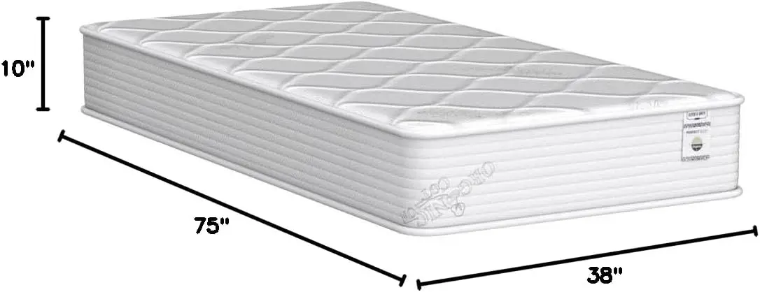 Twin Size Mattress - 10 Inch Cool Memory Foam & Spring Hybrid Mattress with Breathable Cover - Comfort Plush Euro Pillow Top -