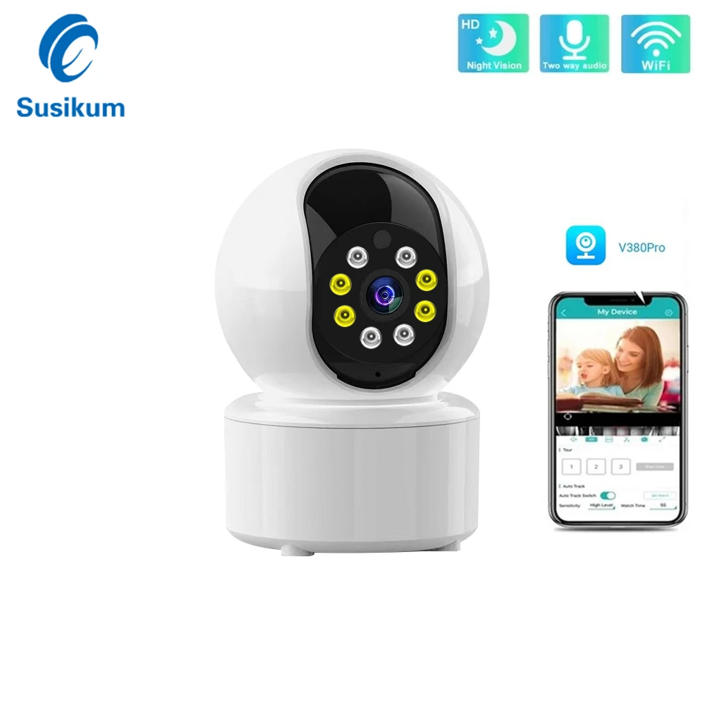 

3MP WIFI Security Camera V380 Pro Smart Home CCTV Auto Tracking Wireless Indoor MINI Camera Color Night Vision