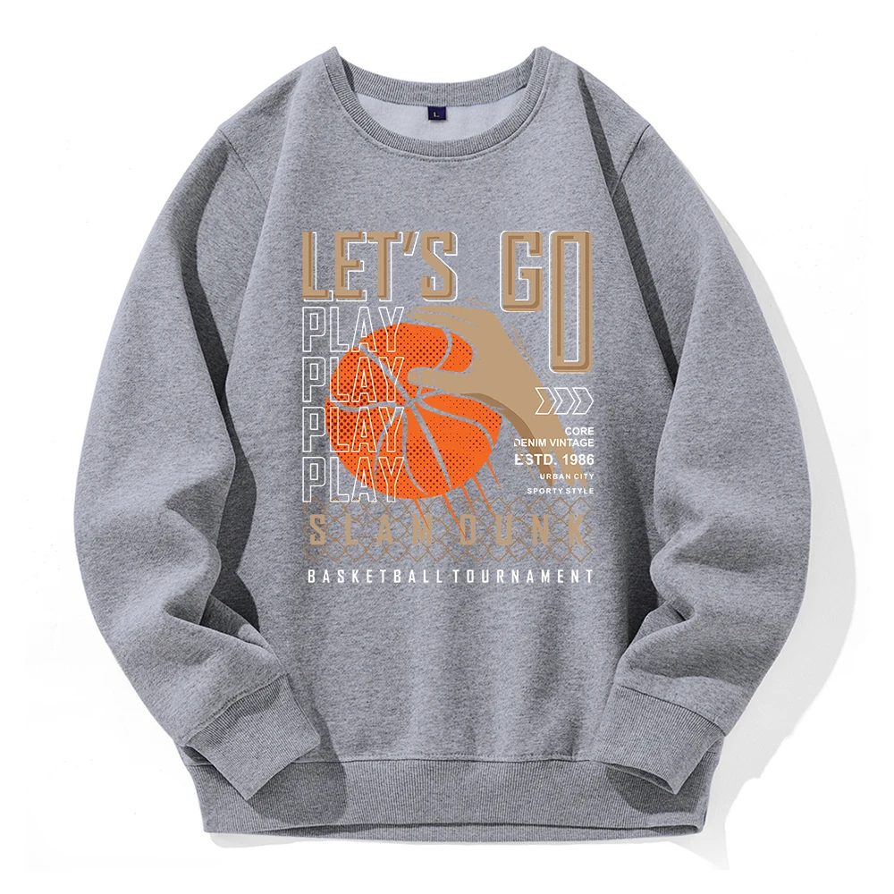 Let'S Go Play Slam Dunk Basketball Tournament Hooded Man Loose Breathable Sweatshirts Casual Fashion Clothes Basic Daily Hoodie