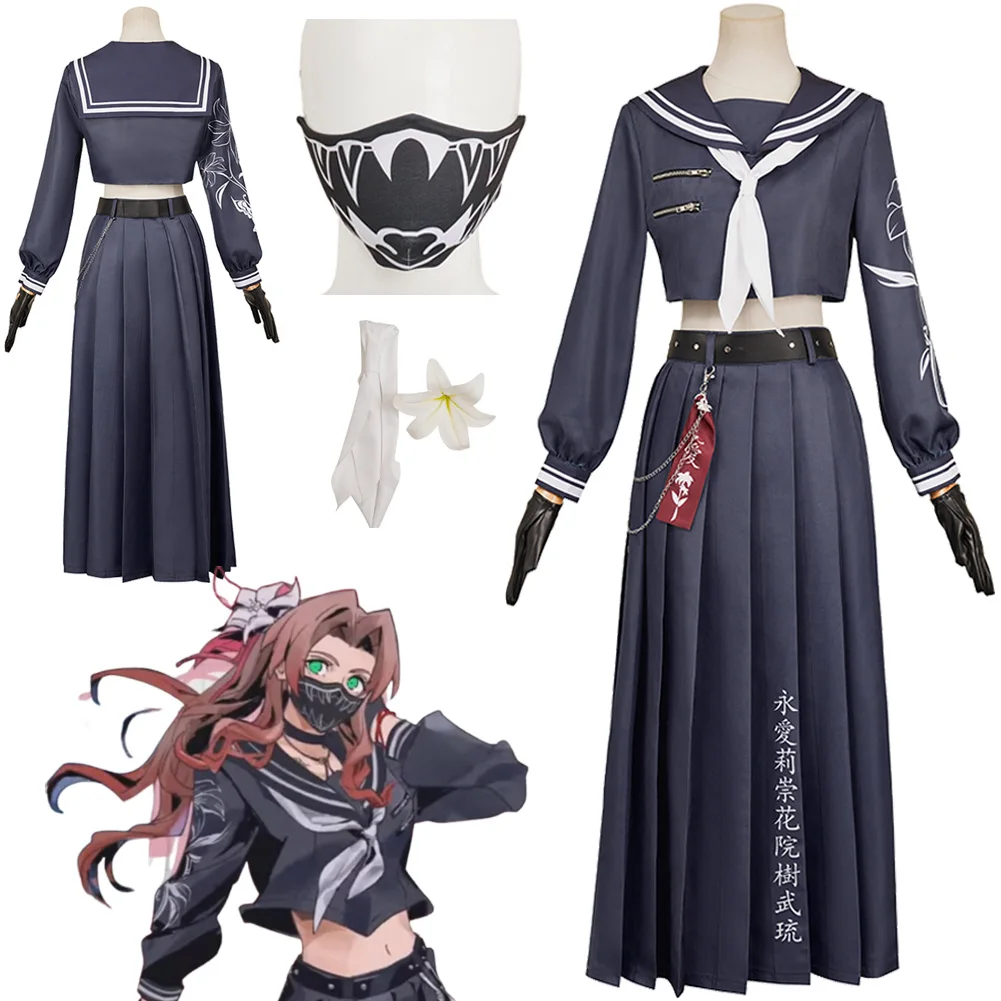 

FF7 RB Aerith Gainsborough Cosplay Fantasy Clothing JK School Uniform Anime Game Final Fantasy Costume Disguise Women Outfits