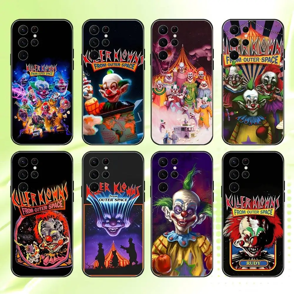 

K-Killer Klowns From Outer Space Phone Case For Samsung S 25,24,23,22,30,21,10,9,Ultra,Plus,Lite,FE,4,5G Black Soft Case