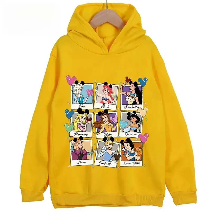 

Детская осенне-зимняя одежда, красивый повседневный и удобный свитер принцессы Диснея с капюшоном, детский топ с героями мультфильмов
