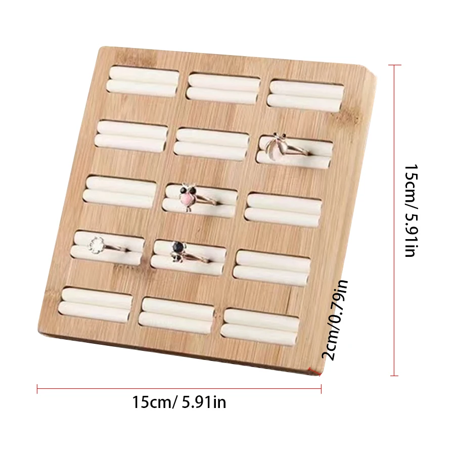 1pc, Bamboo Ring Storage Tray, Used for Jewelry, Earrings, Ring Storage and Arrangement