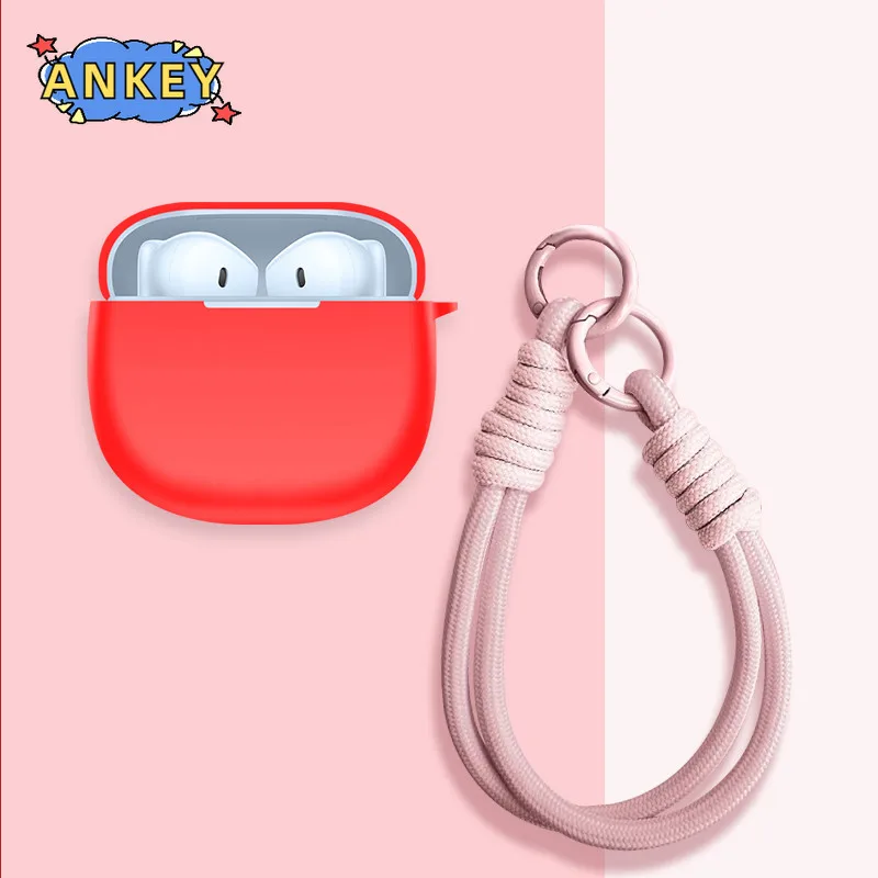 

Чехол для наушников Honor X6, мягкий силиконовый защитный портативный ударопрочный корпус с карабином и ремешком