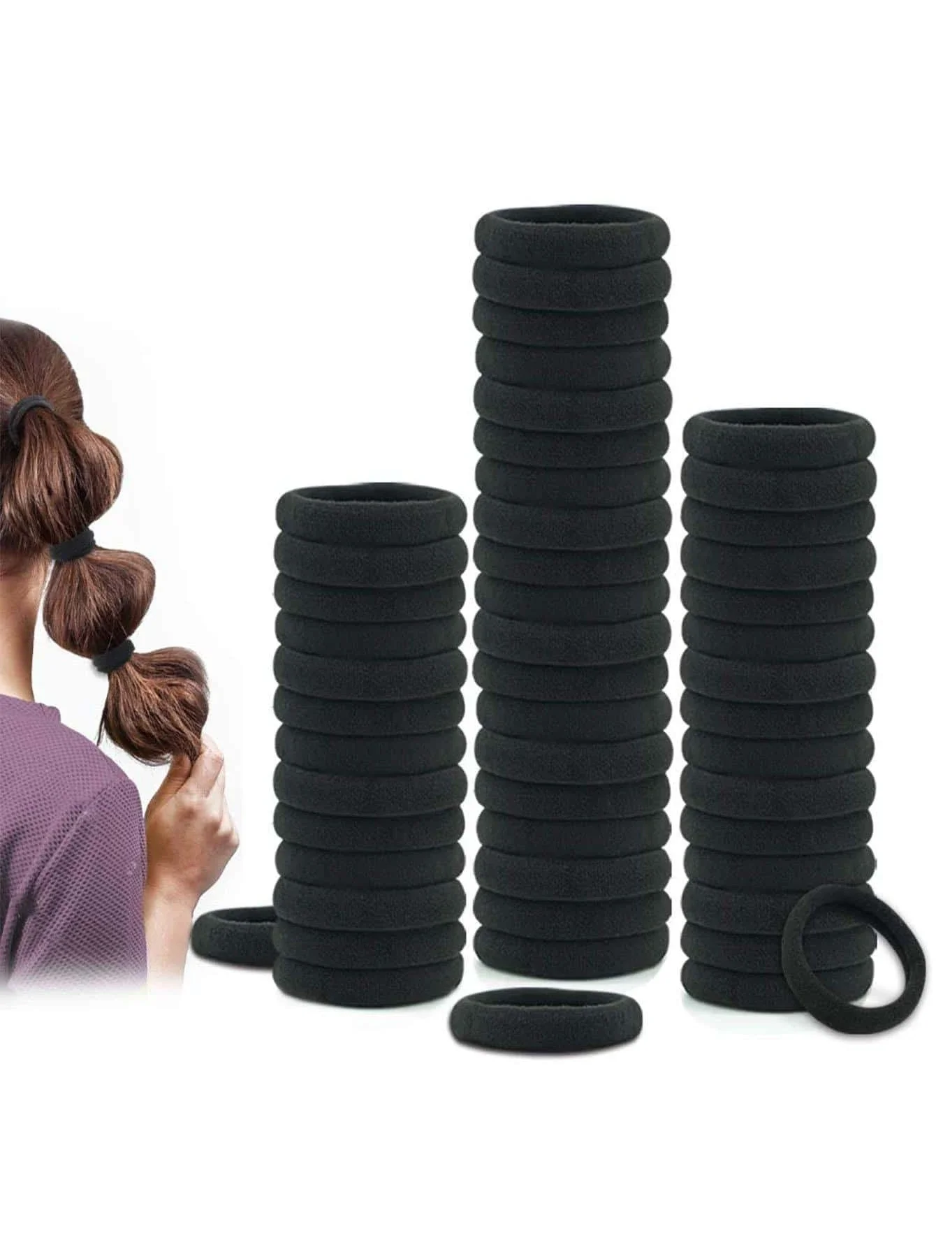 50pcs Simple & High Elasticity Women's  Hair Ties Suitable For Daily Use