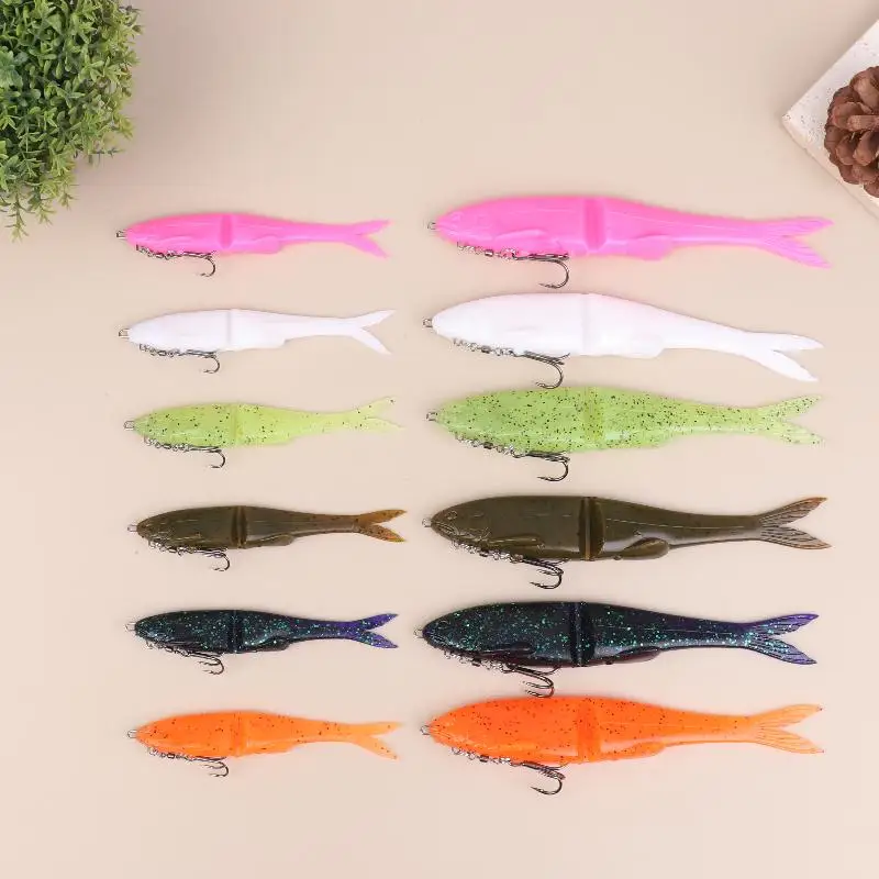 

Синтетические мягкие приманки 12/17 см, воблеры с Т-образным хвостом, двухсекционные приманки для морской и моторной рыбалки