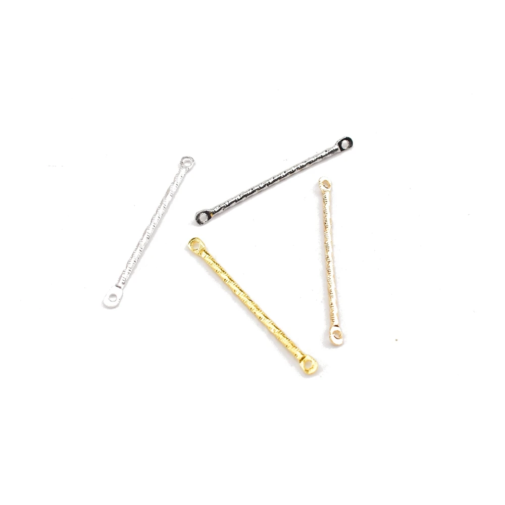 50Pcs/lot 15-30mm Double Eye Spiral Connector Headpins Embossing Thread Beading Head Pins For Jewelry Making Supplies