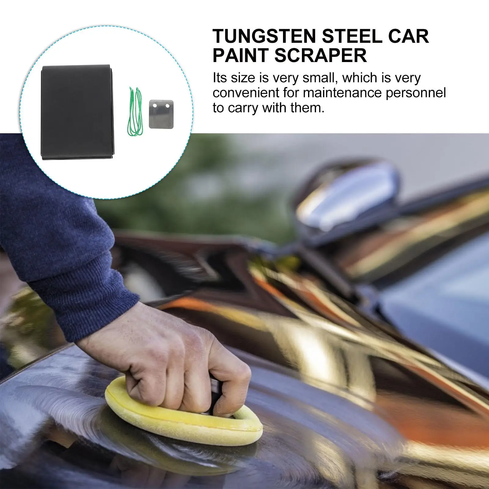 Tungsten Steel Paint Scraper Small Size Hanged Storage Car Maintenance Tool Removes Paint Glue Long Service Life