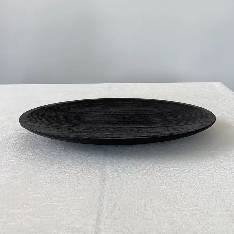 Vassoi portaoggetti in legno Piccolo vassoio da tè per caffè Stoviglie in legno Wabi-Sabi Statuetta portaoggetti da cucina Decorazione e accessori per la tavola