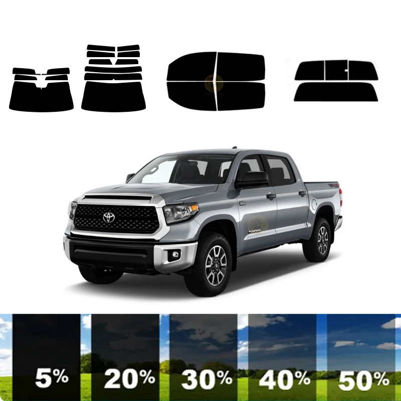 Film Teinté Prédécoupé pour Fenêtre de Voiture, Isolation Thermique en Carbone, 100% UVR 5%-35% VLT, TOYOTA TUNDRA 2 DR PU 2007-2021