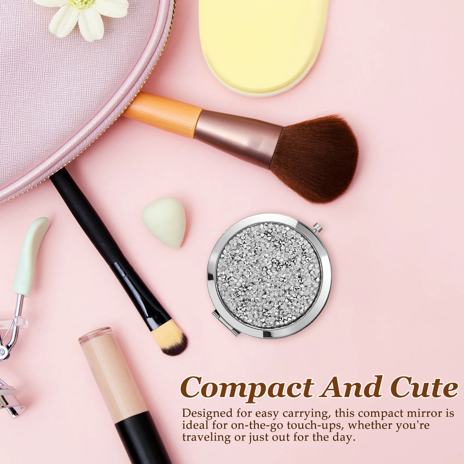 Mini Ronde Compacte Make-upspiegel Dubbelzijdig Kleine Zakspiegel Reizen Draagbare Mini Make-up Tool voor Vrouwen