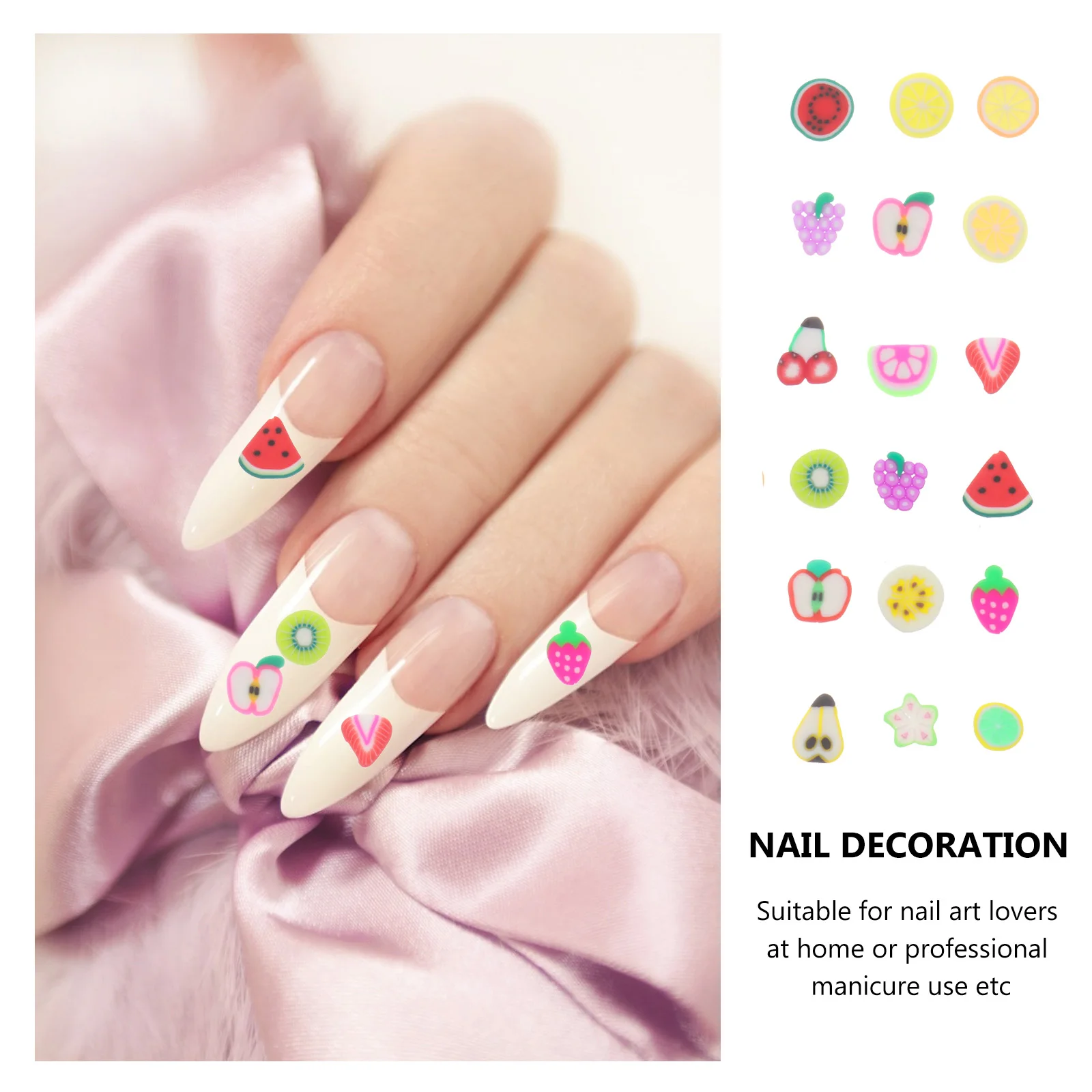 

Fruit Slices Nail Art Stickers Diy Manicure Decoration Pieces Durable Ceramics Nail Charms For Home Professional Use