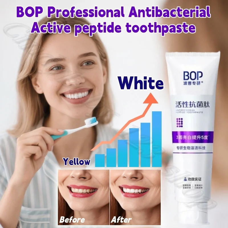 

BOP Professional Antibacterial Active Peptide Toothpaste Effectively Remove Teeth Pigment Fresh Breath Hygiene Toothpaste 60g