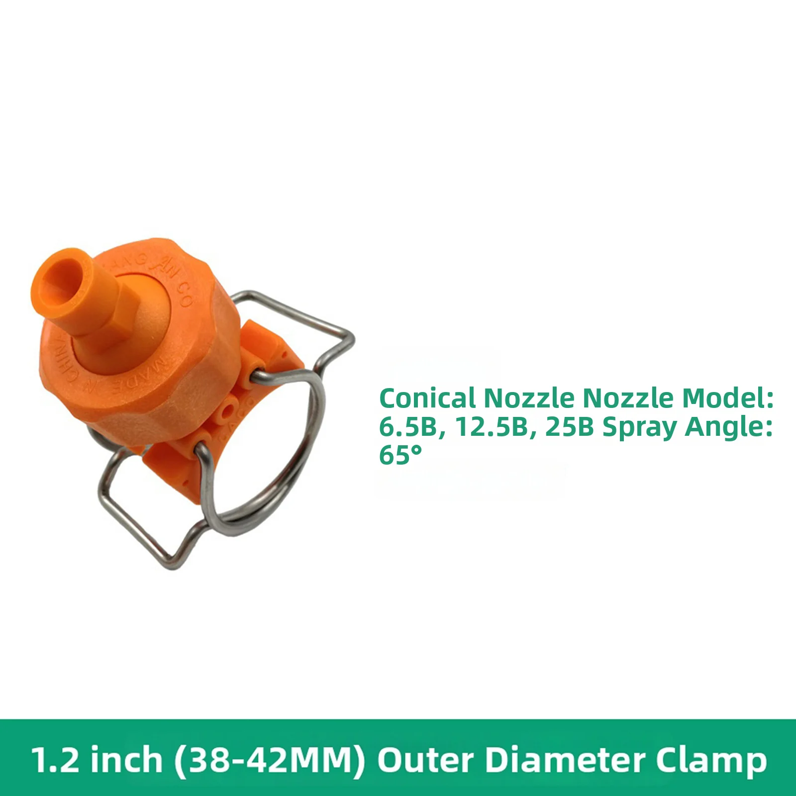 Adjustable Clip Eyelet Nozzle Clip Fan-shaped Water for mist Stainless Steel Clips Agricultural Irrigation Plastic Conical