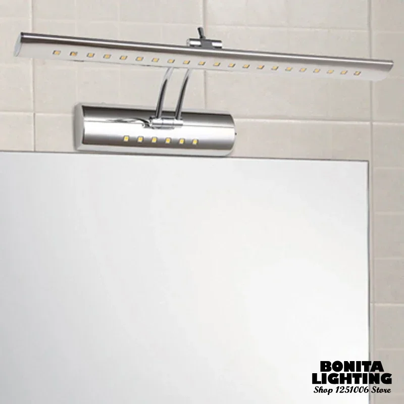 

Modern Minimalist Stainless Steel Mirror Lighting Bathroom Cabinet Washbasin Mirror Front Lamp Bedroom LED Decorative Wall Light