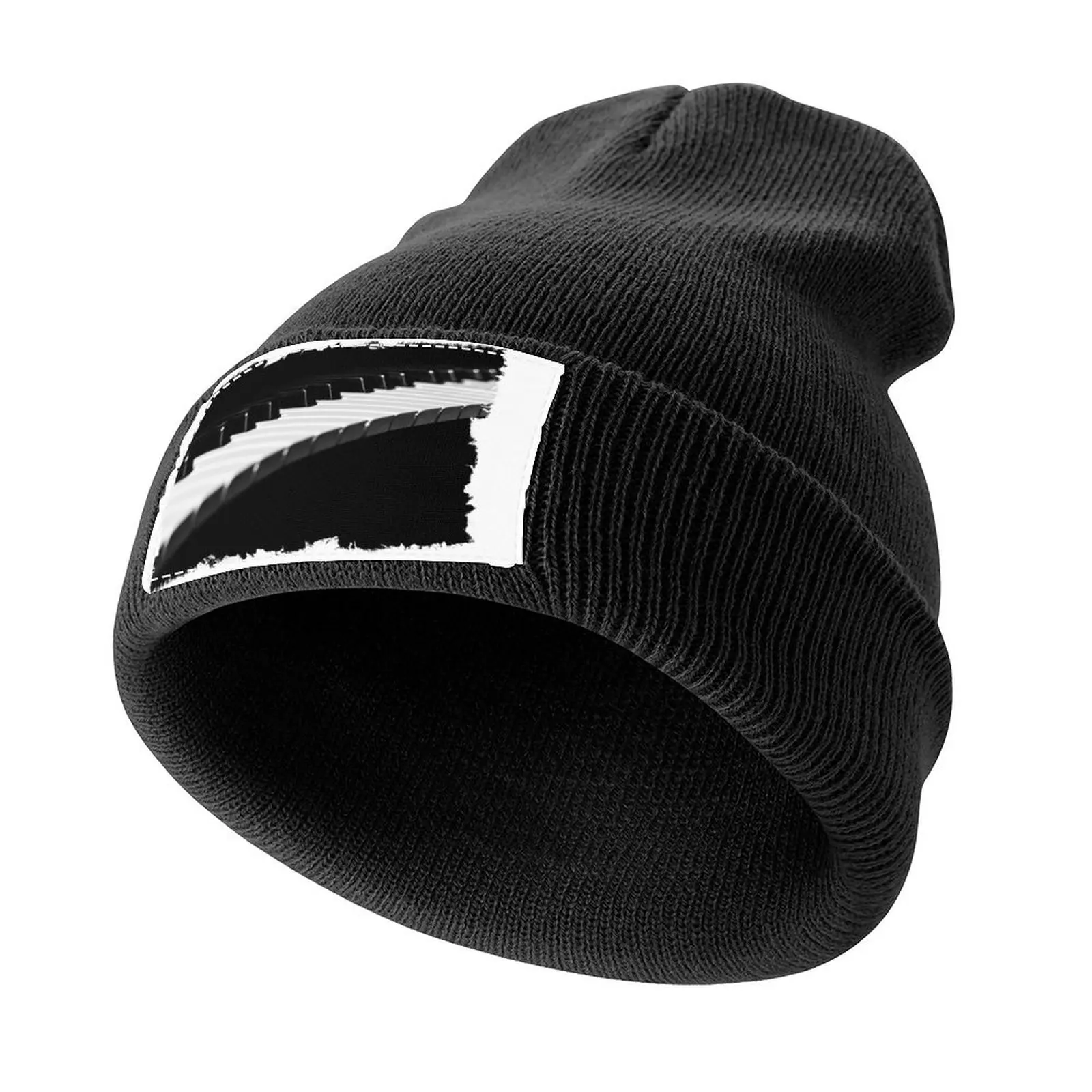 

Piano Keyboard in Minimal Black and White Photograph Knitted Cap Christmas Hat Hat Luxury Brand Caps Women Men's