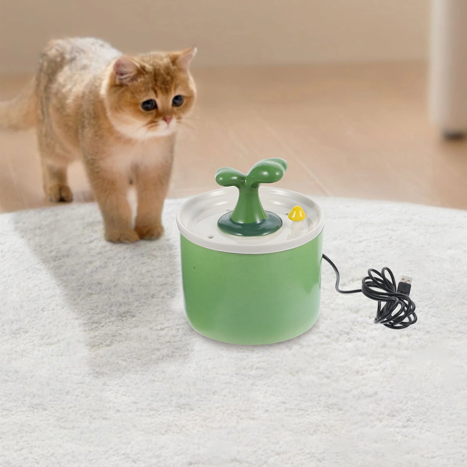 Cat and Dog Drinking Fountain Water Dispenser Pet Supplies Abs Ceramic Tool for