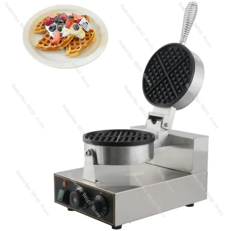 HAOYUNMA 110V Commercial Waffle Maker Round Waffle Maker Machine 1300W Non-stick Waffle Iron Professional Non-stick