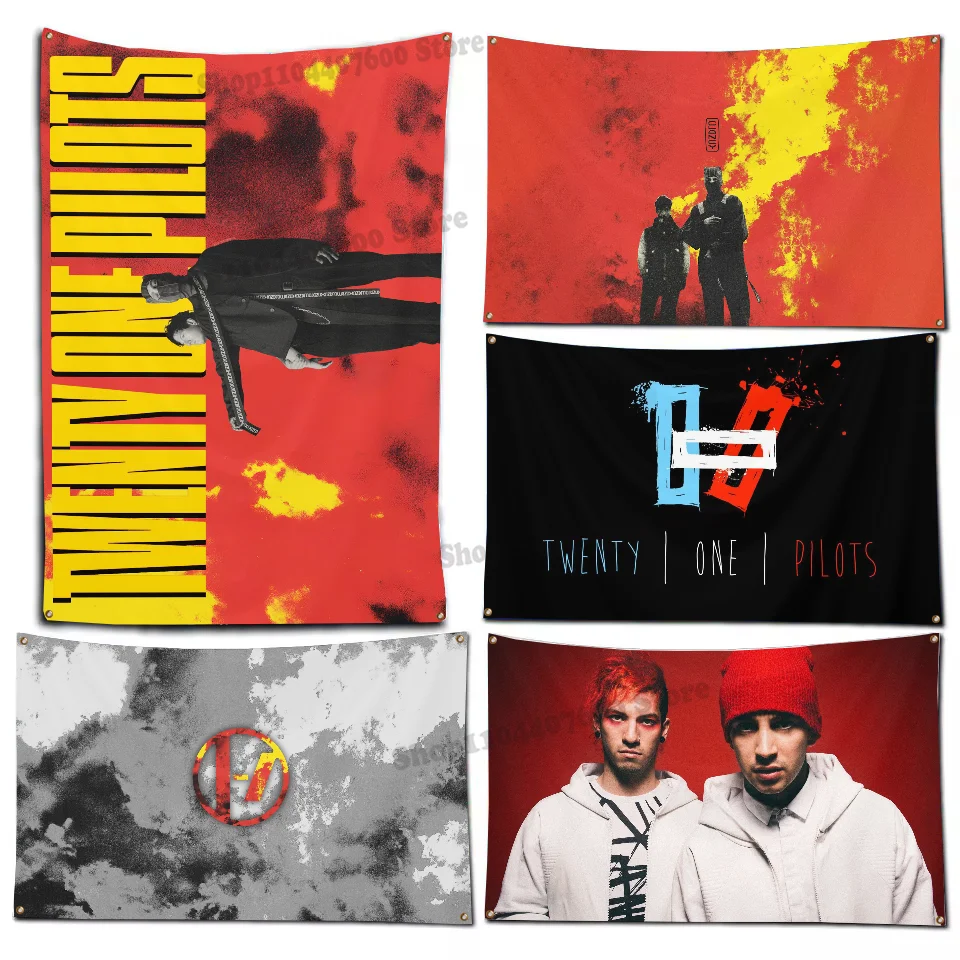 T-Twenty One P-Pilots Flag Funny Flags Room Decor Home & Garden Wall Flag Workshop Flags for Rooms Outdoor Decorations