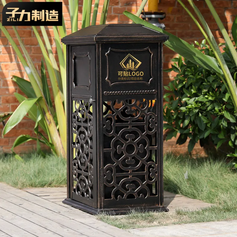 

Zili Outdoor Courtyard Garbage Bin Cast Aluminum Household Outdoor Garden Fruit Leather Box Garden Courtyard