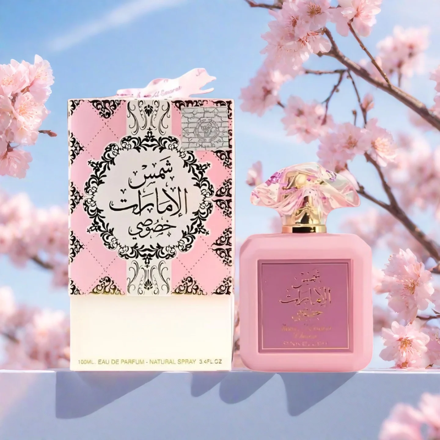 Ard Al Zaafaran Pink Blush Shams Al Emarat Khususi, Perfume para Mujer con Aroma a Malvavisco, Eau de Parfum, 100 ml, 3.4 oz, un Aroma Cautivador y Romántico