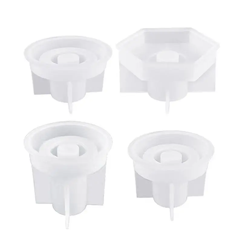 

A84E-4Piece Candle Casting Moulds Candlestick Silicone Mold DIY Cement Casting Mould For Candle