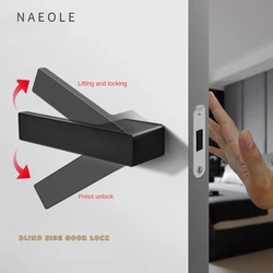 Single-sided Hidden Door Lock Household Silent Pull Up Hidden Zinc Alloy Ecological Handle Hidden Door Lock Hardware Accessories