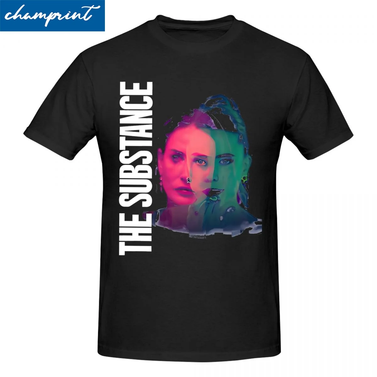 The Substance Movie Alt Tshirts Men Cotton Tops Hip Hop Horror Movie Crewneck Short Sleeve