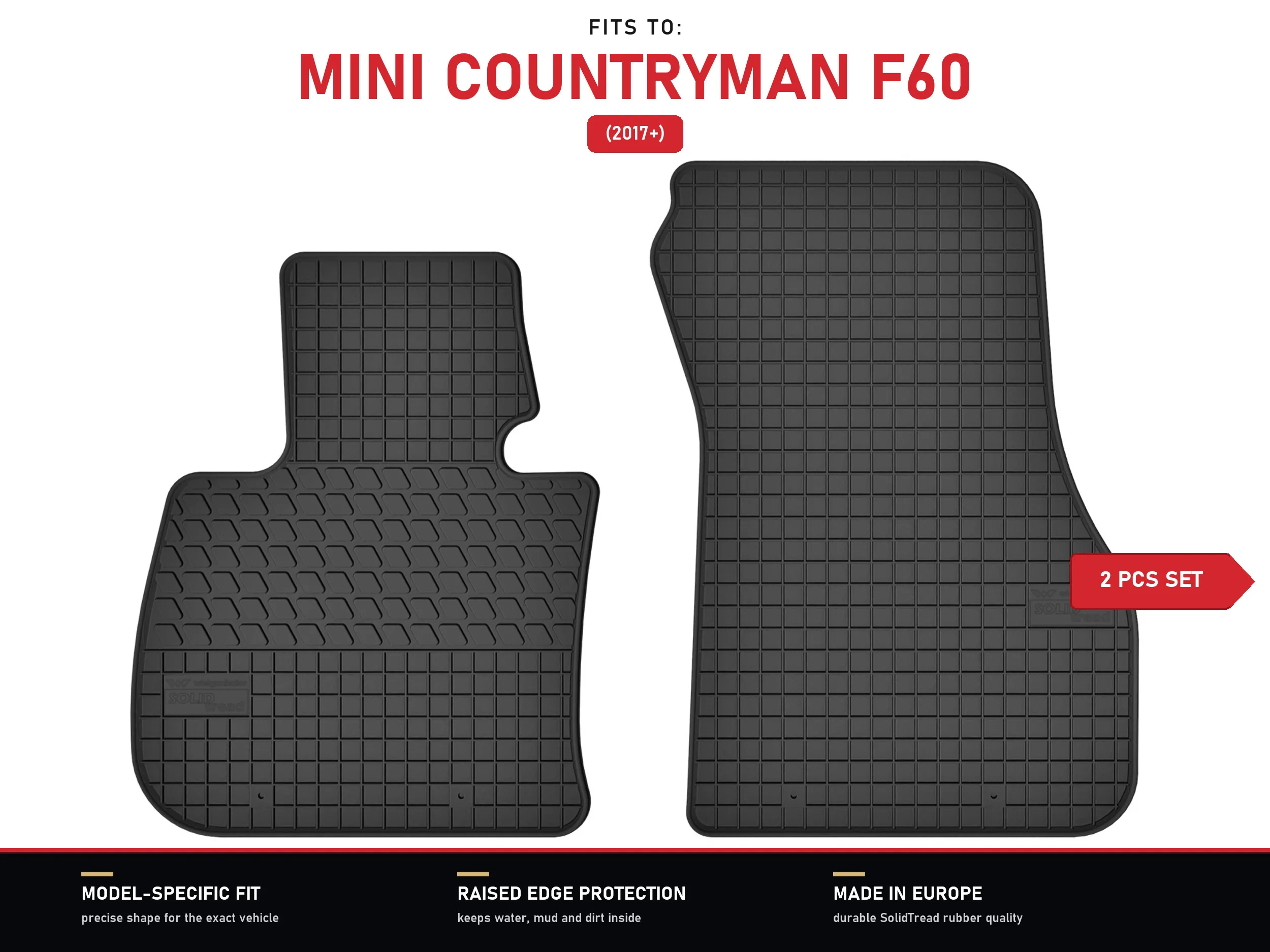 Rubberen vloermatten voor: Mini Countryman F60 2017- crossover