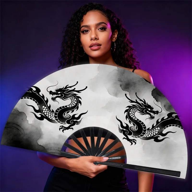1pc Men's Handheld Fan with Dragon Design - Traditional Chinese Portable Cooling Fan Suitable for Daily Use, Outdoor Activities, Travel - Compact & Portable Cooling Blower for Hot Weather, Parties, Events (Ideal Gift)