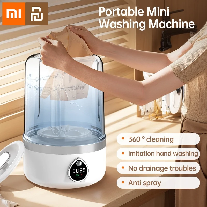 

Xiaomi Youpin Wireless washing machine portable underwear cleaner 1.5L mini Socks Washing Machine Dehydratable Laundry Bucket