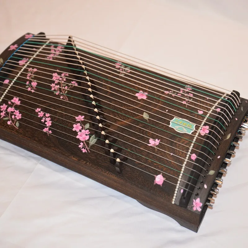 60CM Digging Guzheng Wooden Painted Guzheng Kids Adults Beginners Playing Handmade Portable Zither Traditional Chinese Guzheng