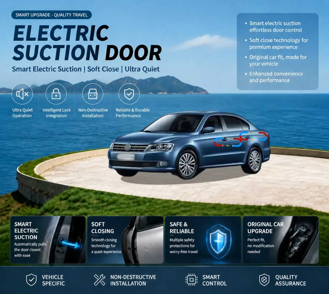 Car-Specific Auto Soft Close Door & Electric Tailgate Modification Kit for Volkswagen VW Lavida Lavida Plus 2012-2021