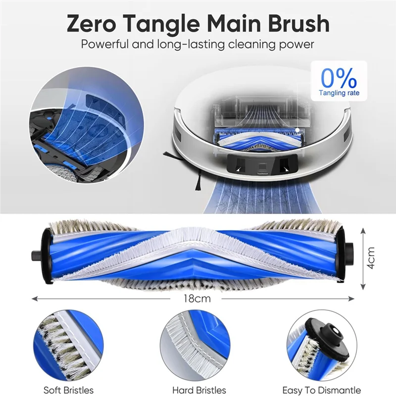 ABRG-Dust Bag Main Side Brush Filter Mop Accessories For ECOVACS T30S PRO Robot Vacuum Cleaner Accessories