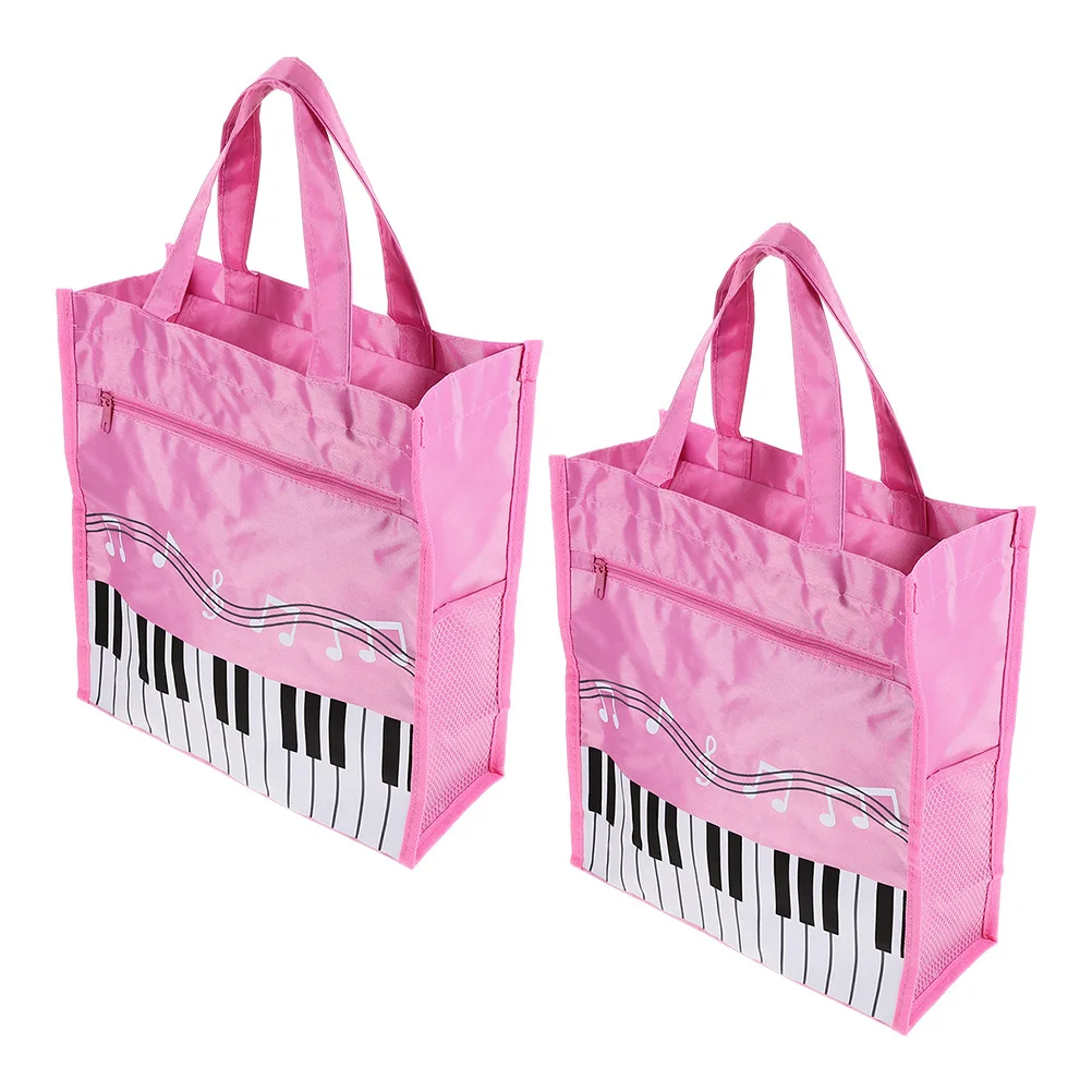 

2 Pcs Note Music Handbag Student Storage Bags for Non-woven Fabric Portable Tote