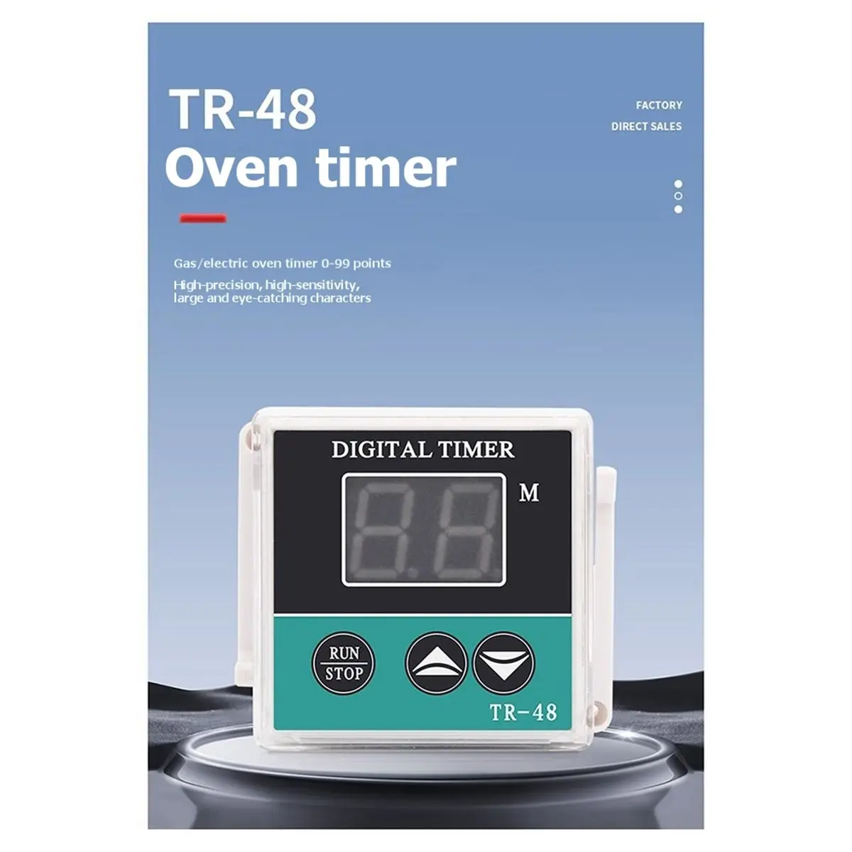 New Electric Oven Time Relay TR-48 Oven Timer Timer Relay Intelligent Digital Timer (99-Minute Timer)