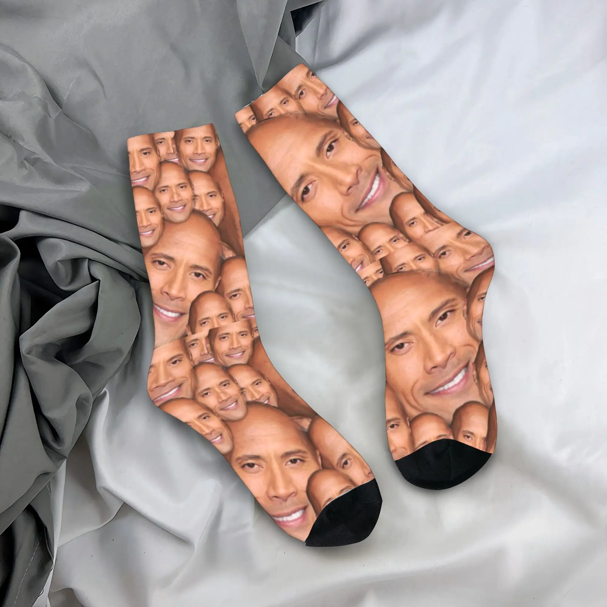 

Мужские носки Custom The Rock Face Dwayne, унисекс, милые носки с 3D-принтом американского актера Джонсона