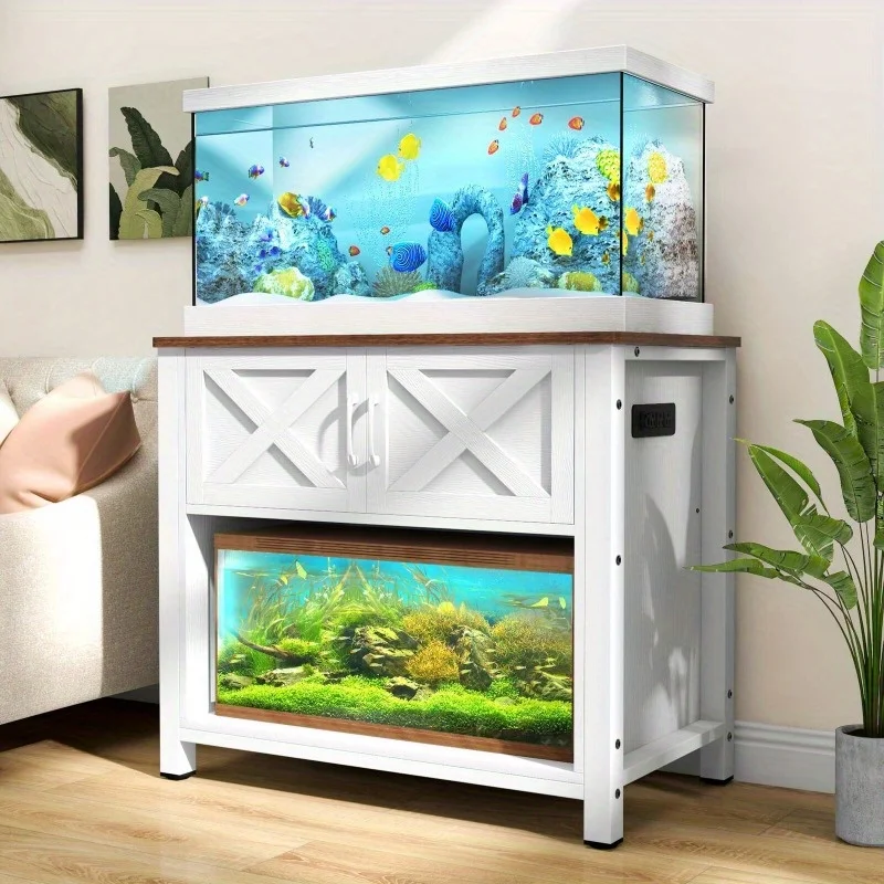 

40-50 gallon tank stand Aquarium stand with electrical outlet and cabinet white