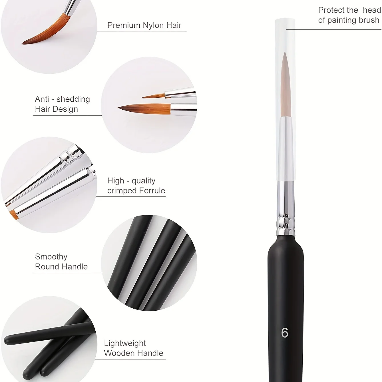 Miniature Paint Brushes Set with Ergonomic Handle