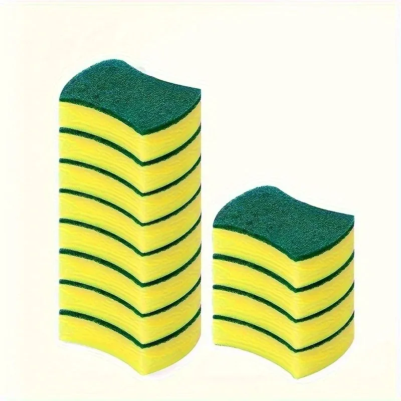 12pcs, Sponge Rub, Dishwashing Sponge Magic Scrubbing Dishware Artifact Brush Bowl Cleaning Absorbent Sponge Block Scouring Pad