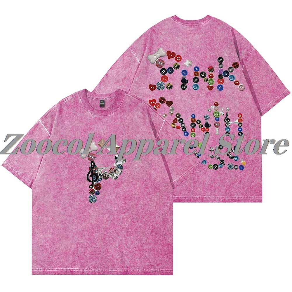 

PinkPantheress Fancy That Buttons Wash T-Shirts Cosplay Women Men Fashion Cotton Short Sleeve Tee