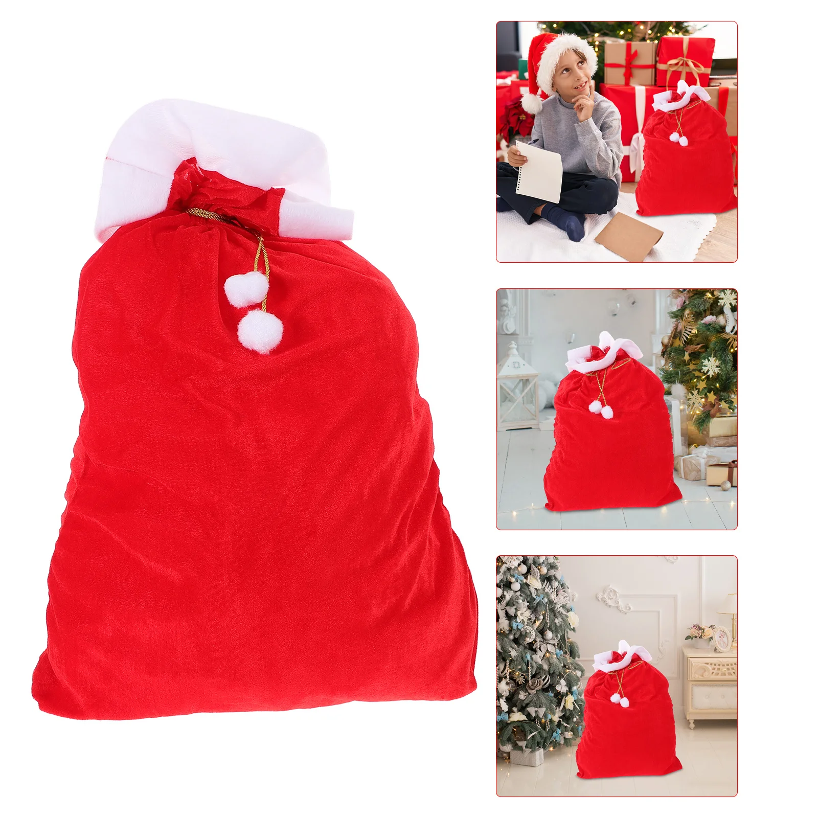 

70*50 Cm Gift Bag Large Drawstring Pouch Christmas Treat Storage Sack Holiday Present Bag Jumbo Santa Claus Reusable Pouch