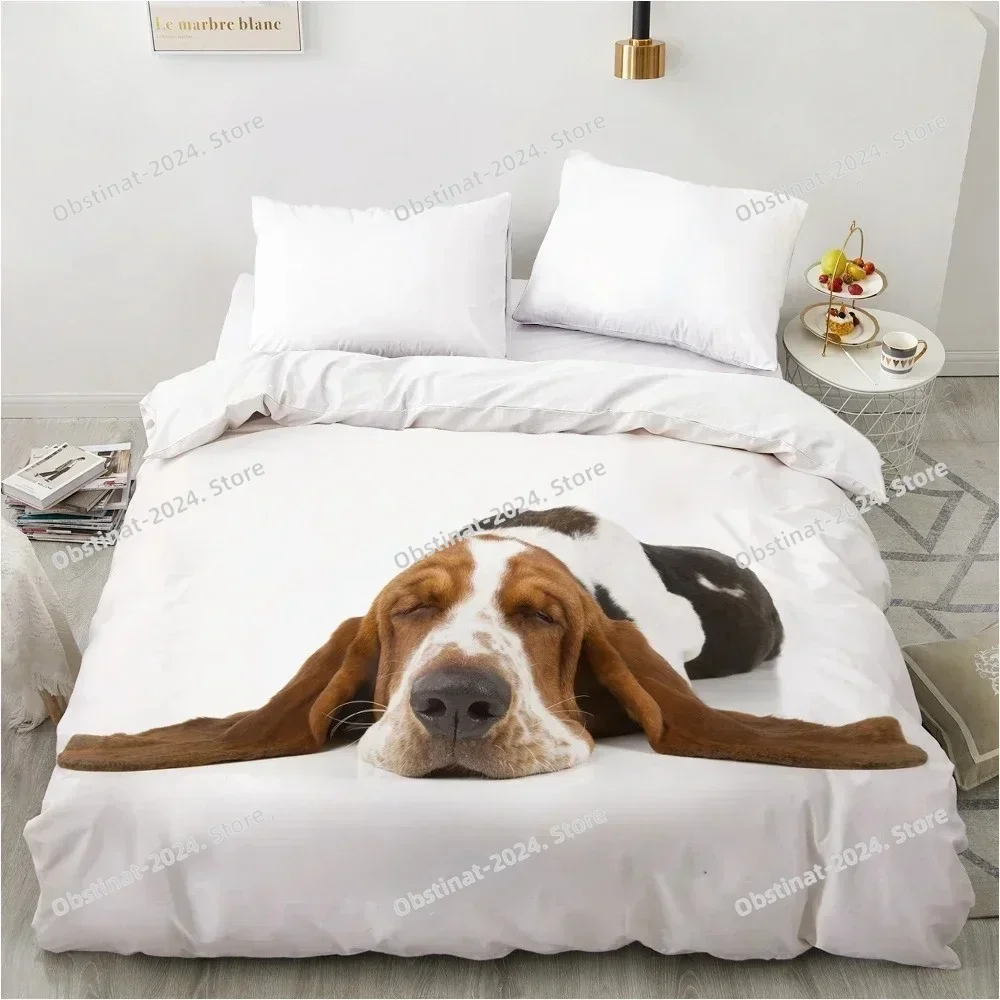 Animal Lie Down Dog Pet Bedding Set Duvet Cover Bedroom Comforter Covers Single Twin King ​Size Quilt Cover Home Textile